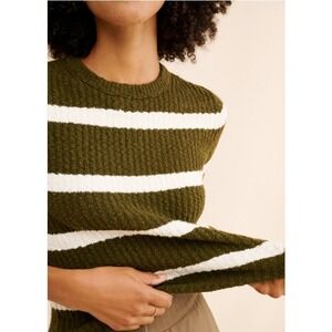 Cotton Emporium Striped Crew Neck Long Sleeve Sweater